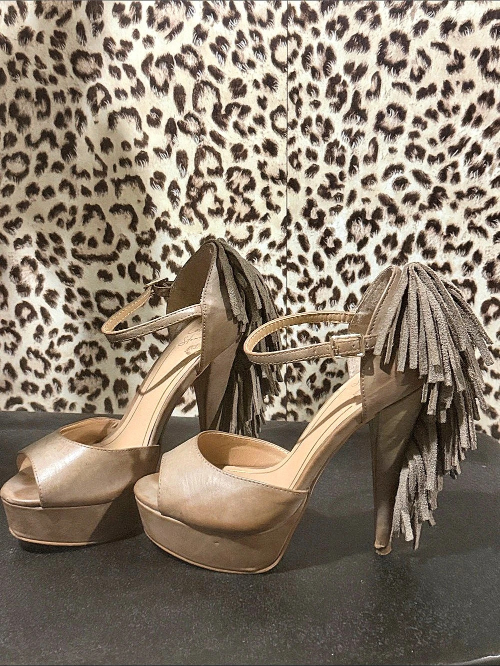 Colin Stuart Brown Platform Heels with Tassel Detail